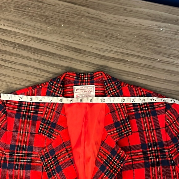 PENDLETON PETITES WOOL 1980’s PLAID RED LABEL BLAZER SIZE MEDIUM PETITE - Picture 16 of 16